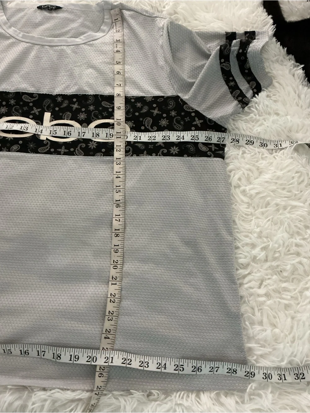 Bebe Sport 3X Gray Textured Logo Tee Oversized Athleisure Top Plus Size - Picture 10 of 12